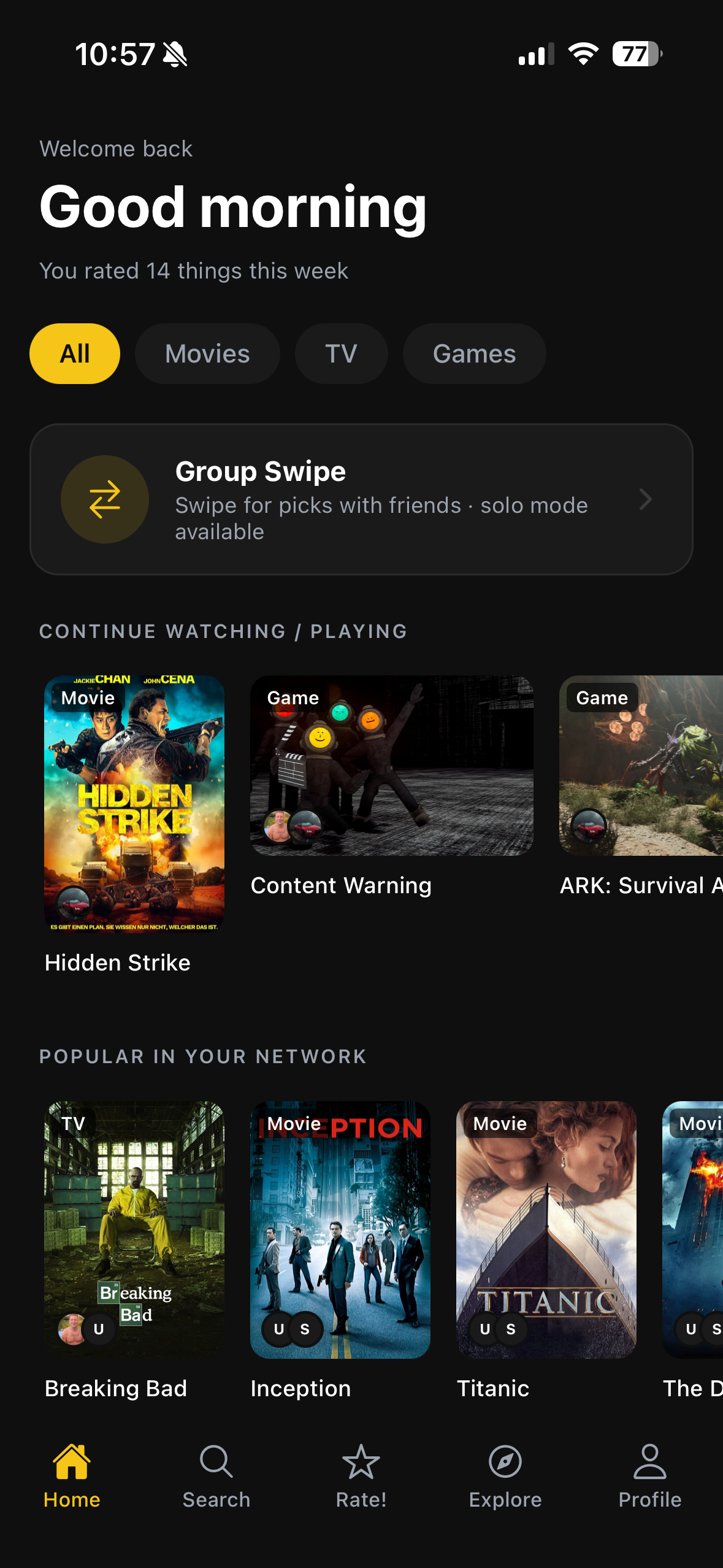 Home feed